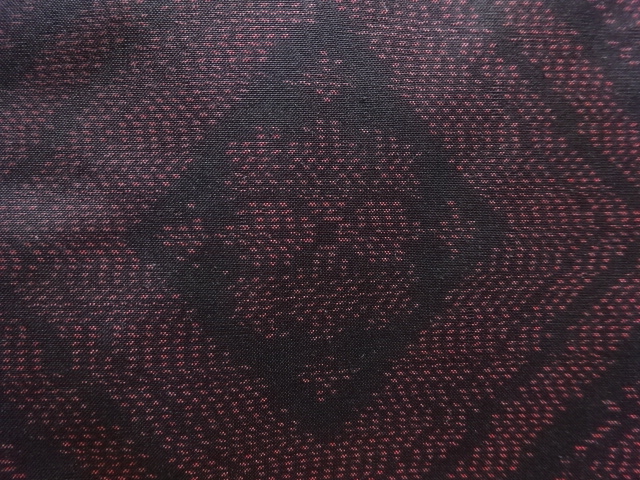 JAPANESE KIMONO / ANTIQUE ENSEMBLE KIMONO / SILK / DORO OSHIMA TSUMUGI / WOVEN RHOMBUS